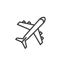 Airplane Icon - Modern Transportation Symbol for Travel and Aviation.