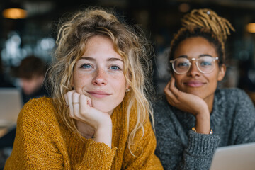 Shared Focus: Diverse Individuals Collaborating at Modern Desk