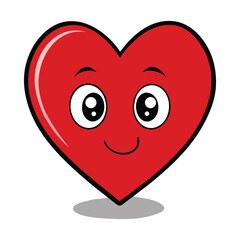 Fototapeta premium A bright red heart symbol radiates warmth and affection, its smooth curves capturing pure love, passion, and emotional connection in a simple yet powerful iconic shape. 