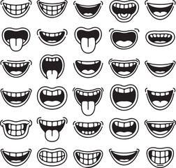 Collection of Cartoon Mouth Expressions Illustrations