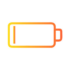 a flat gradient outline icon of a battery low for web and graphic design