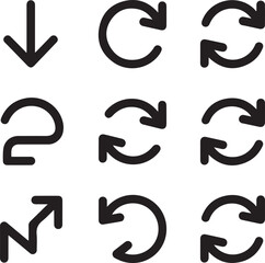 Set of Arrow Icons for Design and Navigation