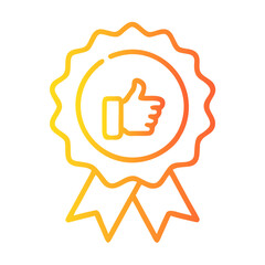 a flat gradient outline icon of a trustworthy rating for web and graphic design