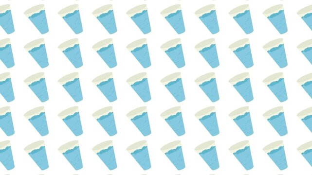 Pattern of light blue and white paper cups is perfect for party invitations, summer events, disposable products, and ecofriendly themes.