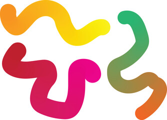 Dynamic abstract wavy gradient lines modern art design element