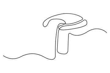 Continuous one line drawing of a scarf tied in a simple knot minimalist outline illustration
