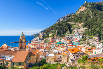 Amalfi, Italy town cityscape on the Amalfi Coast