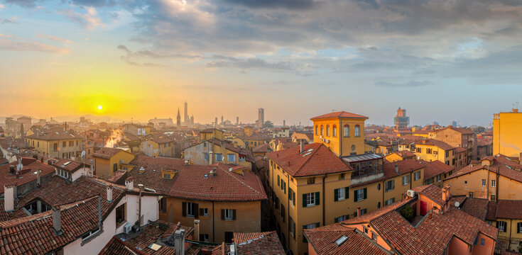 Bologna, Italy Rooftop Skyline