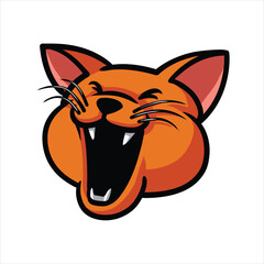 Happy Cat Head cartoon vector illustration