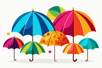 Obraz premium colorful umbrella isolated on white background