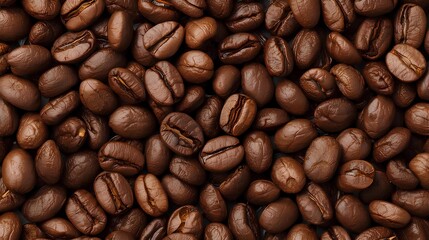 Fototapeta premium 背景素材 敷き詰められたリアルなコーヒー豆 Background Piled up Realistic Coffee beans （Generative AI）