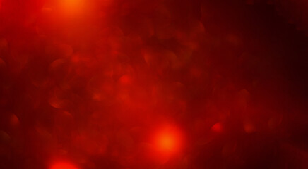 Abstract red bokeh light on dark background. Red Christmas background with bokeh, flare light on black background, overlay effect. Valentines Day. © Oksana Klymenko
