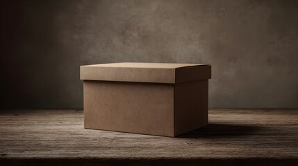 Empty cardboard box on the table