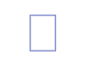 Abstract glowing blue rectangle outline isolated on transparent background