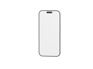 Minimalist smartphone blank screen mockup on white background. Perfect for app design or user interface present