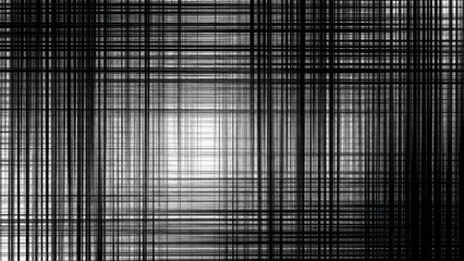 Abstract Black and White Grid Pattern with Intersecting Lines and Dynamic Visual Texture.