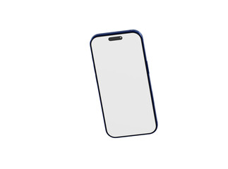 Stylish mobile phone with blank white display ready for your custom content, isolated on a clean white backdrop