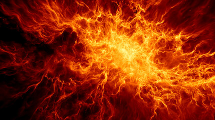 燃え盛る激しい炎とマグマのような赤色の抽象背景