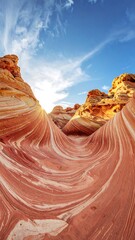 Stunning sandstone formations under a vibrant sky