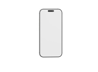 Minimalistic shot of a new smartphone with a blank screen on white background, ready for your mockup or design.