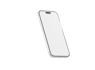 Clean, isolated smartphone with blank screen, perfect for app mock-ups, UI presentations, and modern design con