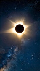 Stunning solar eclipse, celestial view