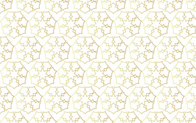 Gold Arabesque Floral Geometry Seamless Pattern