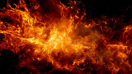 Obraz premium 燃え盛る激しい炎とマグマのような赤色の抽象背景
