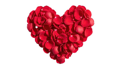 Heart Shape Made Of Red Rose Petals.