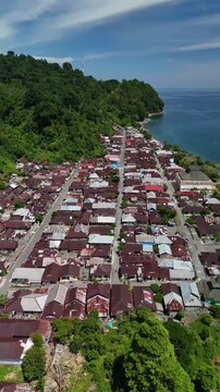 Aerial view of Tamilouw Village in Seram Island, Maluku, Indonesia