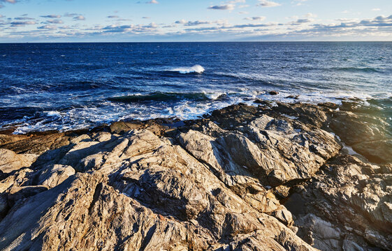 Rocky Coastline of Beavertail State Park, Jamestown, Rhode Island, New England