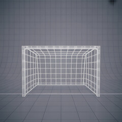Soccer Goal Precision: A meticulously crafted soccer goal stands on a field, evoking the anticipation and precision of the beautiful game.