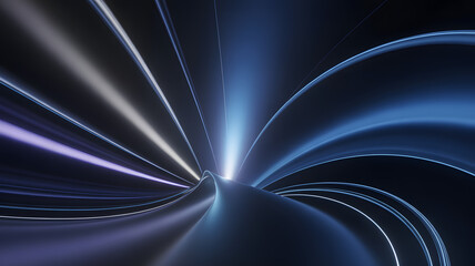 Abstract Lines and Illumination: Striking abstract lines converge towards a central point of bright light, creating a sense of energy, motion, and futuristic design. 