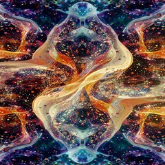 Fantasy fluid power energy abstract colorful planet illustration