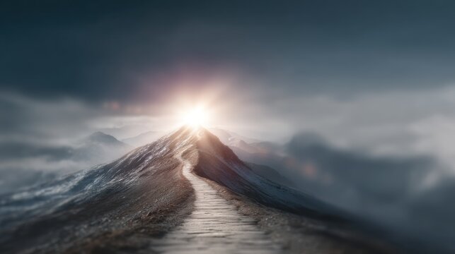 Mountain sunrise path