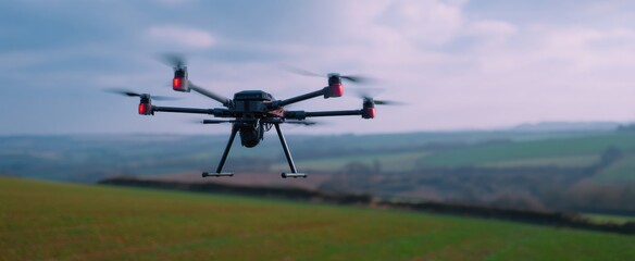 The drone paints the sky with detailed aerial images for landscape mapping magic.