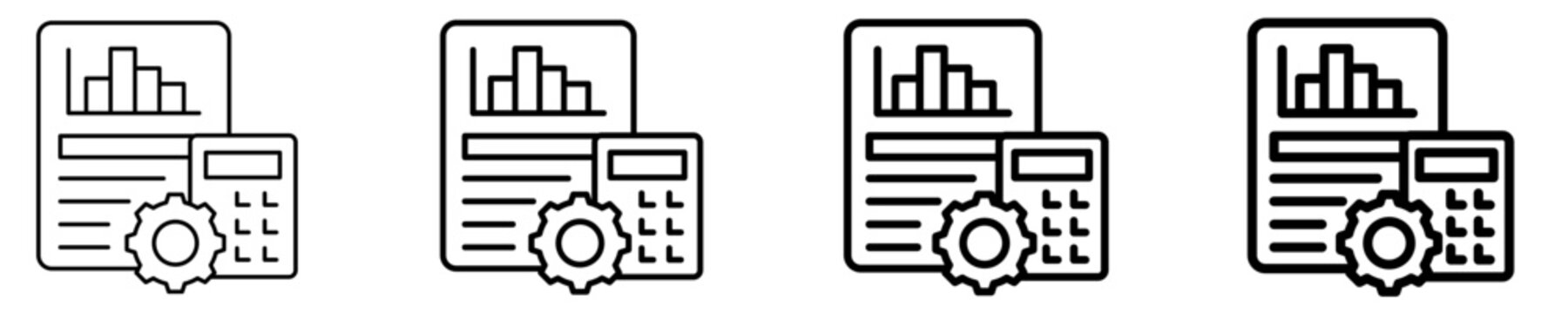 Bookkeeping Icon Set Different Style Collection