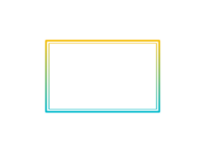 Glowing rectangular frame with gradient effect isolated on transparent background