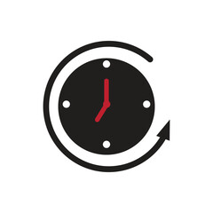 clock  logo icon  simple flat