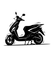 Obraz premium Sustainable Urban Mobility Scooter Silhouette: Eco-Friendly Transport Vector