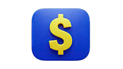 Obraz premium 3D Dollar Sign on Blue Background: Financial Concept