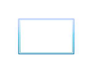 Glowing blue and white rectangular frame isolated on transparent background