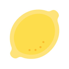 Bright yellow lemon illustration in flat design style
