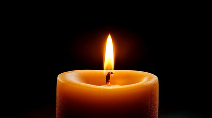 暗闇に揺らぐキャンドルの炎と温かな灯り