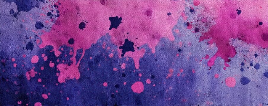 Vibrant watercolor splashes across purple and blue background for abstract pattern and design - Powered by Adobe