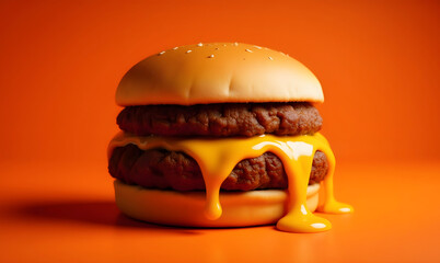 delicious burger with detailed pat ingredient such vegetable beef bun and sauce