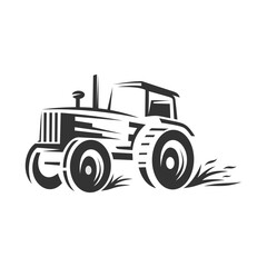 Tractor vector icon. Simple and elegant side view.