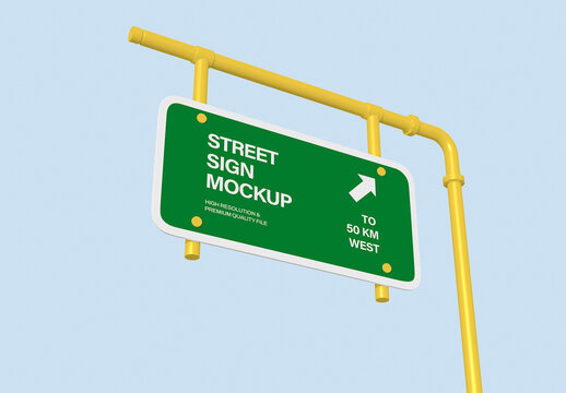 Direction Signage Mockup with Arrow