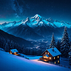 Idyllic Winter Village