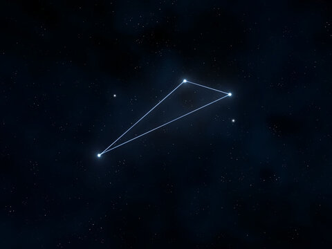 Octans constellation in the night sky. Star clusters connected into a shape. Astrological image with a sign. 